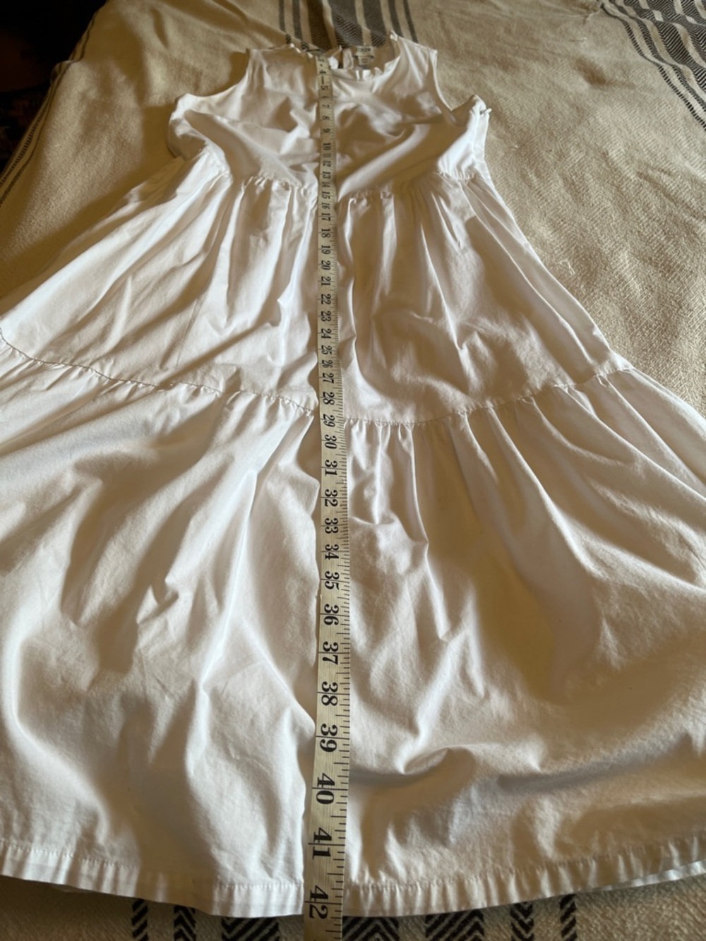 J. Crew White Sleeveless Tiered Cotton Dress - Picture 10 of 10